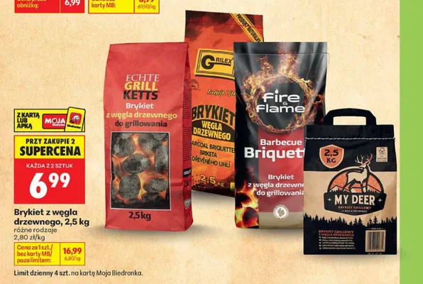 Brykiet z węgla drzewnego promocja w Biedronka
