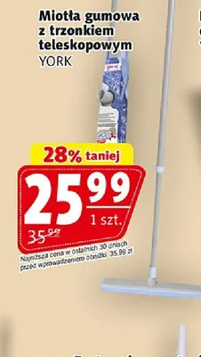 Miotła gumowa z trzonkiem teleskopowym YORK promocja w Prim Market