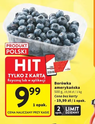 Borówki amerykańskie promocja w Intermarche