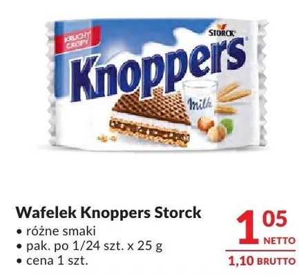 Wafelek Knoppers Storck różne smaki promocja w Makro