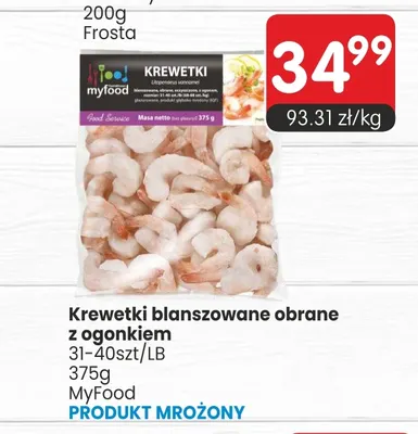 Krewetki blanszowane obrane z ogonkiem MyFood promocja w Market Point