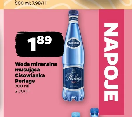 Woda mineralna gazowana musująca Cisowianka Perlage promocja w Netto