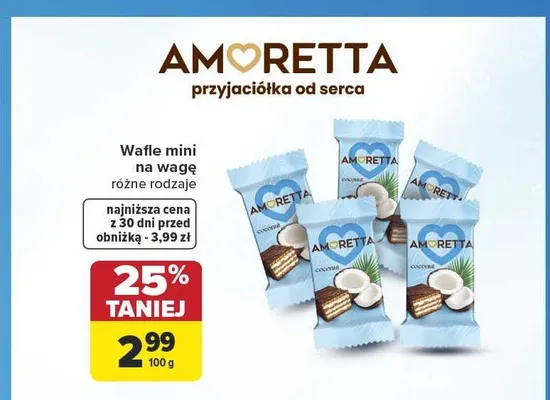 Wafle mini Amoretta promocja w Carrefour