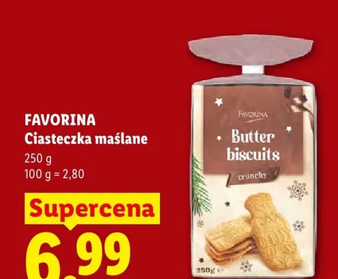 Ciasteczka maślane Favorina promocja w Lidl