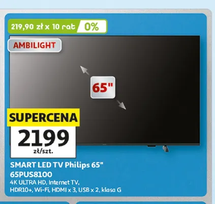 Telewizor SMART LED TV Philips promocja w Auchan