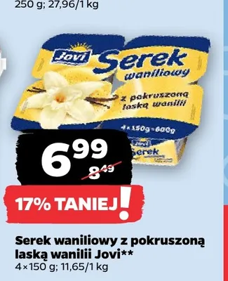 Serek waniliowy z pokruszoną laską wanilii Jovi 4-pak promocja w Netto