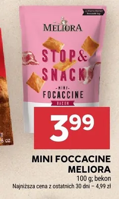 Mini foccacine bekon Meliora promocja w Stokrotka