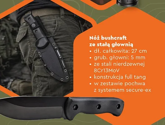 Nóż bushcraft ze stałą głownią promocja w Biedronka