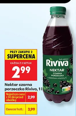 Nektar czarna porzeczka Riviva promocja w Biedronka