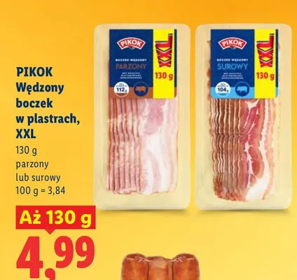 Wędzony boczek w plastrach surowy promocja w Lidl