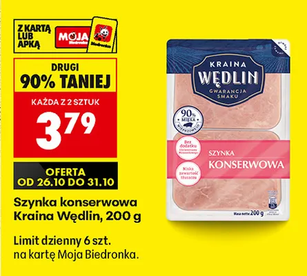 Szynka konserwowa Kraina Wędlin promocja w Biedronka