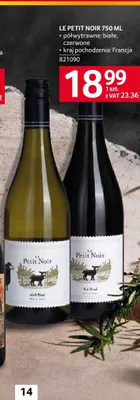 Wino czerwone Le Petit Noir półwytrawne promocja w Selgros