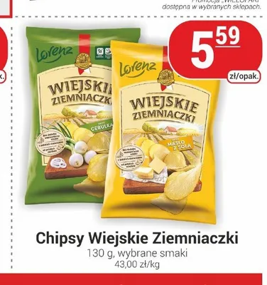 Chipsy Wiejskie Ziemniaczki masło z solą promocja w Delikatesy Sezam