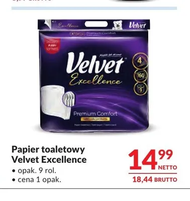 Papier toaletowy Velvet Excellence promocja w Makro
