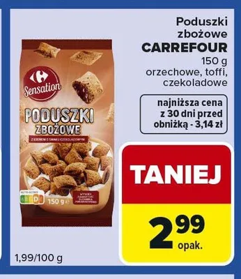 Poduszki zbożowe CARREFOUR czekoladowe promocja w Carrefour Express