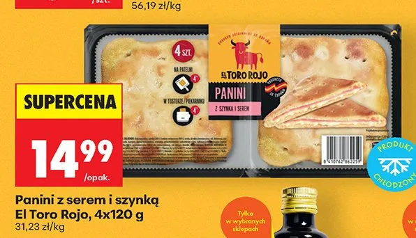 Panini z serem i szynką El Toro Rojo 4-pak promocja w Biedronka