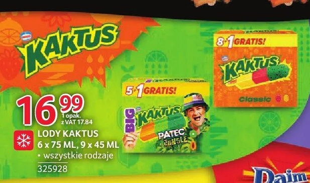 Lody Kaktus Big 6-pak 75 ml promocja w Selgros