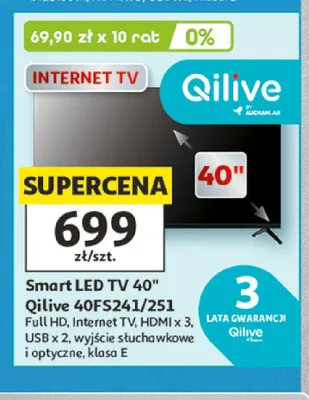Telewizor Smart LED Qilive 40FS241/251 40" promocja w Auchan
