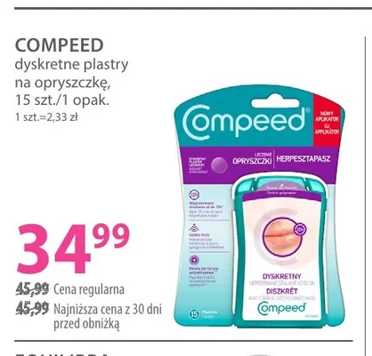 Dyskretne plastry na opryszczkę Compeed promocja w Hebe