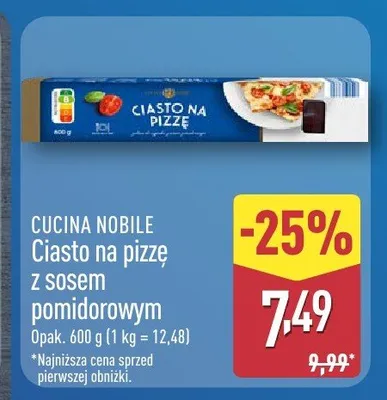Ciasto na pizzę z sosem pomidorowym promocja w Aldi