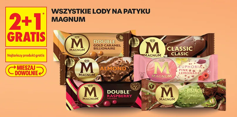 Lody na patyku Magnum Double Gold Caramel Billionaire promocja w Biedronka