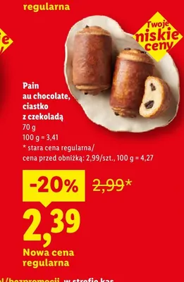 Pain au chocolate ciastko z czekoladą promocja w Lidl