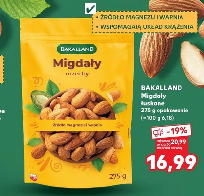 Migdały łuskane Bakalland promocja w Kaufland