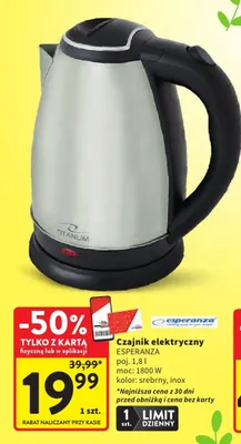 Czajnik elektryczny promocja w Intermarche