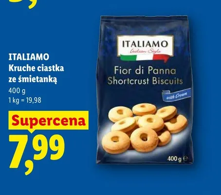 Kruche ciastka ze śmietanką Italiamo promocja w Lidl