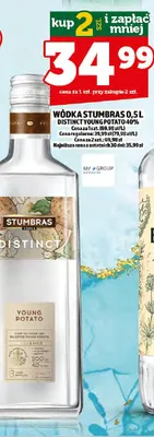 Wódka Stumbras Distinct Young Potato 40% promocja w TOPAZ