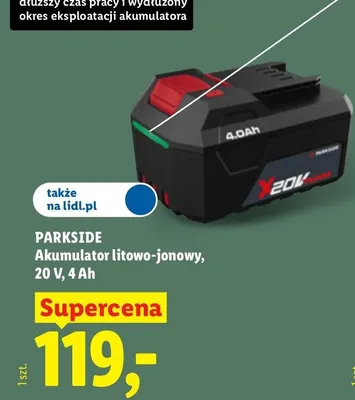 Akumulator litowo-jonowy Parkside 4Ah promocja w Lidl