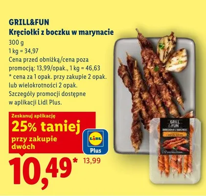 Kręciołki z boczku w marynacie Grill&Fun promocja w Lidl