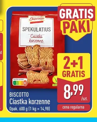 Ciastka korzenne Spekulatius Biscotto promocja w Aldi