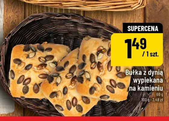 Bułka z dynią wypiekana na kamieniu promocja w POLOmarket