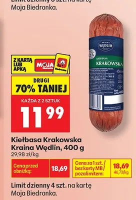 Kiełbasa śląska Nasze wędliny promocja w Biedronka
