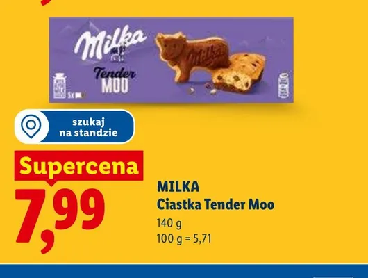 Ciastka Tender Moo Milka promocja w Lidl