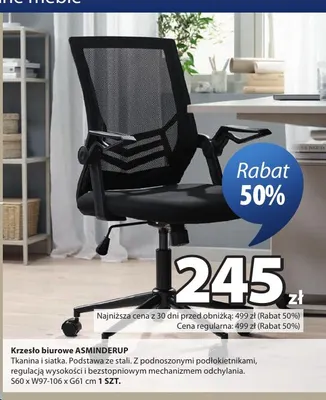 Krzesło biurowe Asminderup promocja w Jysk