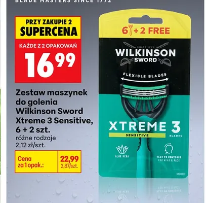Zestaw maszynek do golenia Wilkinson Sword Xtreme 3 Sensitive promocja w Biedronka