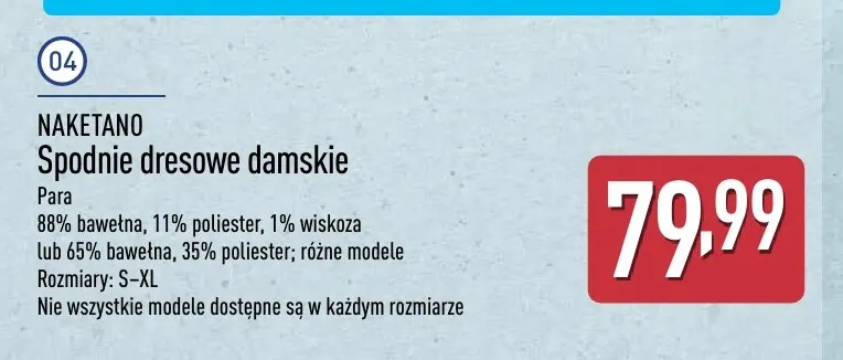 Spodnie dresowe damskie Naketano promocja w Aldi
