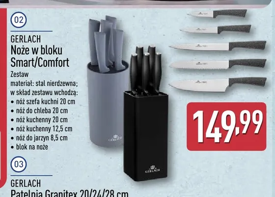 Noże w bloku Comfort Gerlach promocja w Aldi