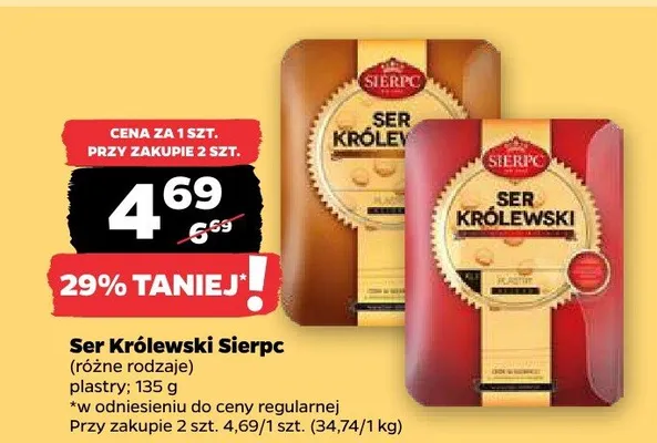 Ser Królewski Sierpc plastry promocja w Netto