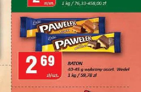 Baton E.Wedel Pawełek Śmietankowy promocja w Chorten