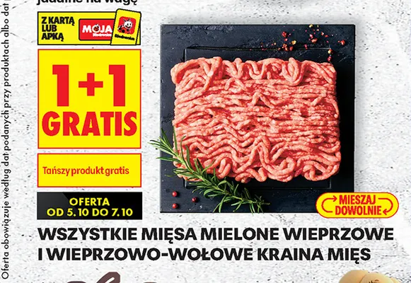 Mięsa mielone wieprzowe i wieprzowo-wołowe Kraina Mięs promocja w Biedronka