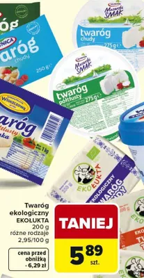 Twaróg ekologiczny różne rodzaje promocja w Carrefour