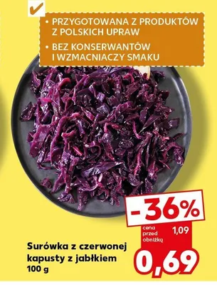 Surówka z czerwonej kapusty z jabłkiem promocja w Kaufland