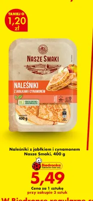 Naleśniki z jabłkiem i cynamonem Nasze Smaki promocja w Biedronka