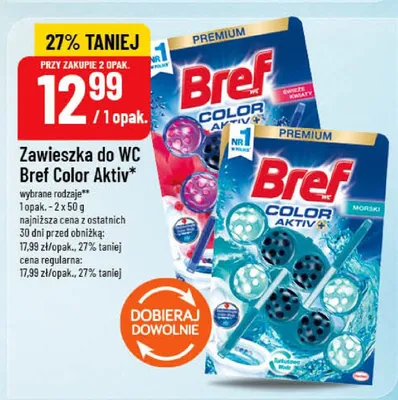 Zawieszka do WC Bref Color Aktiv Premium promocja w POLOmarket