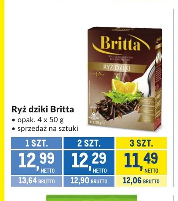 Ryż dziki Britta promocja w Makro