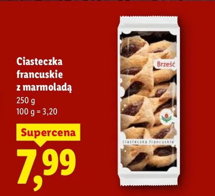 Ciasteczka francuskie z marmoladą 250 g promocja w Lidl