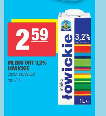 Mleko UHT Łowickie 3,2% promocja w SPAR